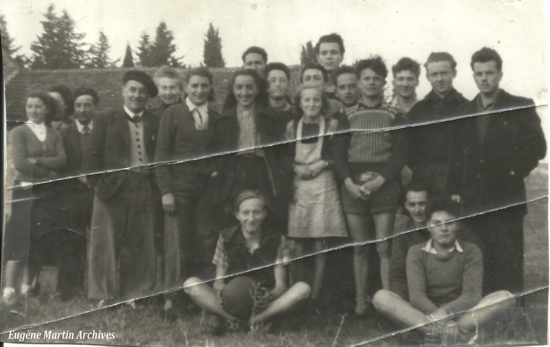 Les jeunes de Montségur. (Eugène Martin à gauche)